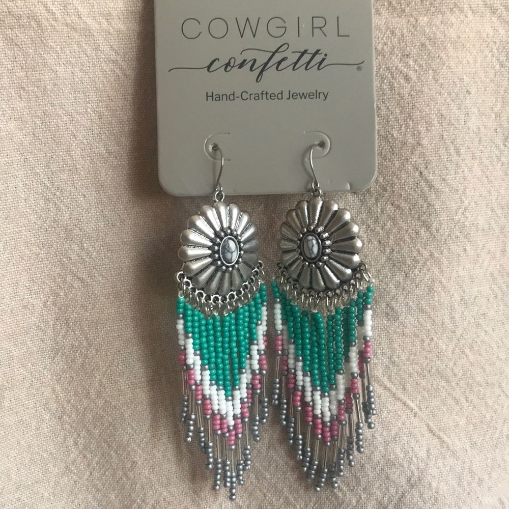 NWT~ Beaded Fringe Earrings
